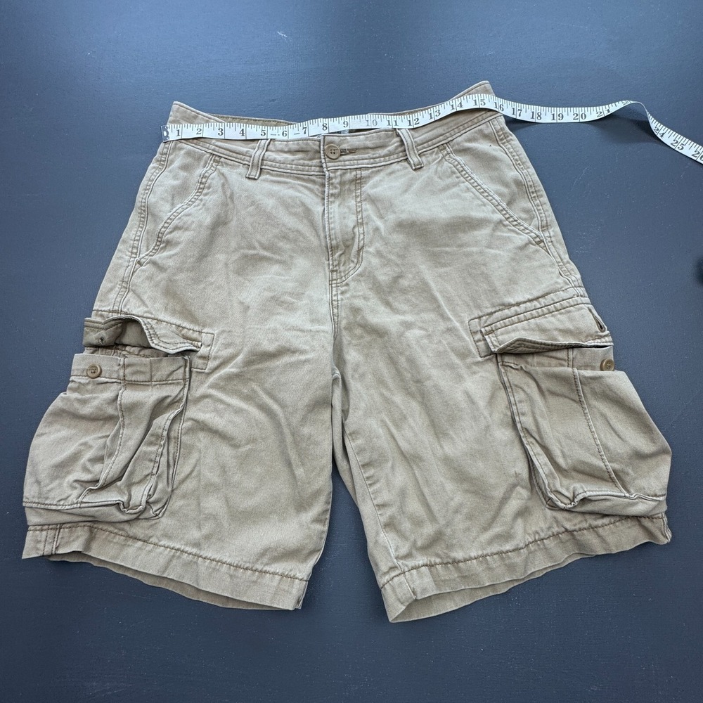 Levi's Signature Cargo Shorts Men's 32 Khaki Cotton Utility Pockets Outdoor Work - Picture 4 of 11